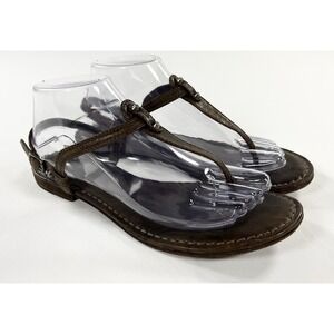 Frye Carson Thong Sandals Leather Flat Heel Quiet Luxury Boho Brown Women's 8.5